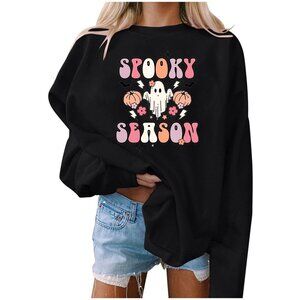 Graphic Sweatshirts Halloween Sweatshirt For Women Cute BOO